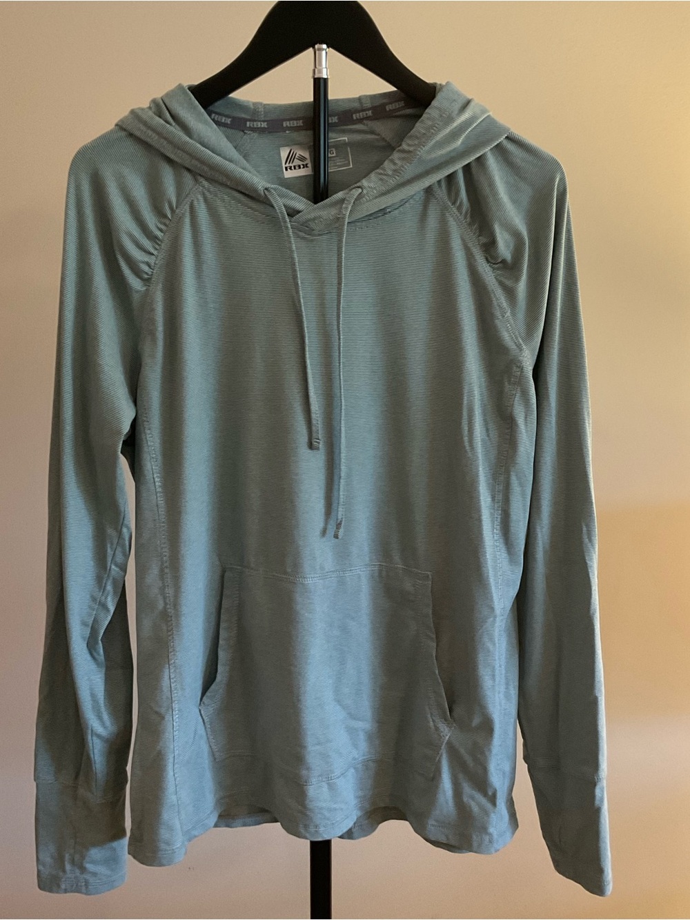 RBX Women's Lightweight Pinstriped Hooded Pullover - Light Sage green size Large